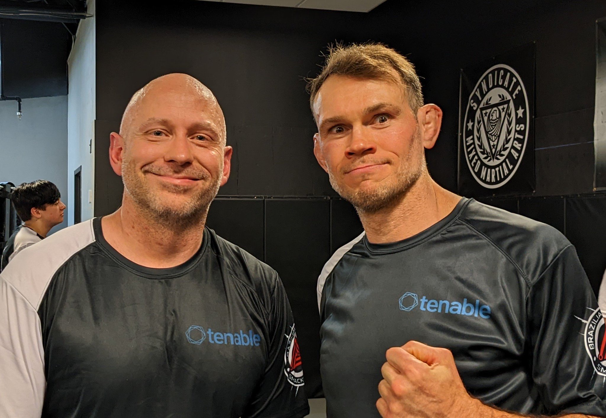 Wirespeed Co-Founder Tim MalcomVetter with Forrest Griffin in 2022