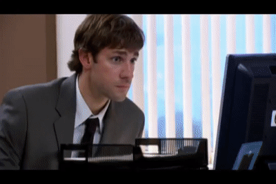 Jim Halpert breaking the fourth wall